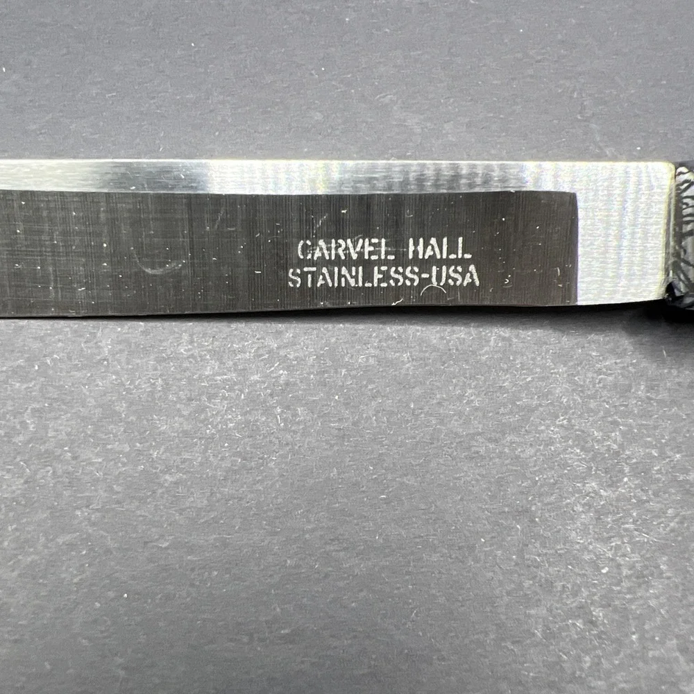 Vintage 80s Carvel Hall/Towle Silver Co 8pc Steak Knife Set in Orig Box w/Papers